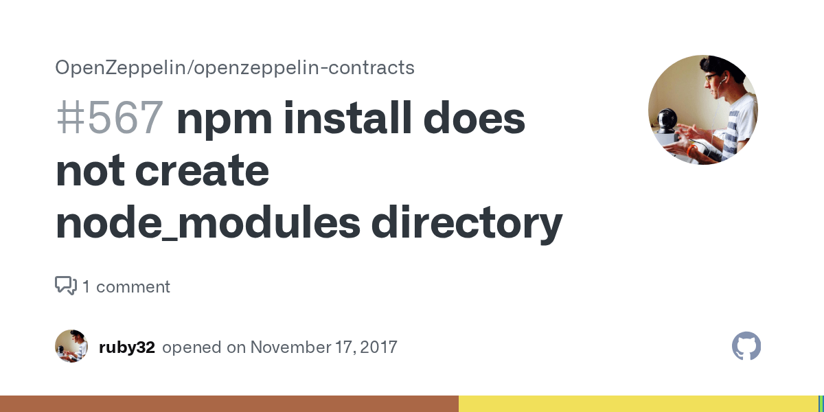 npm install does not create node_modules directory · Issue 567
