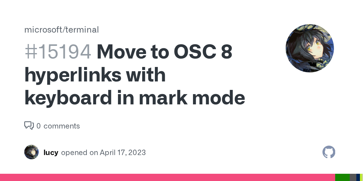 Move to OSC 8 hyperlinks with keyboard in mark mode · Issue 15194