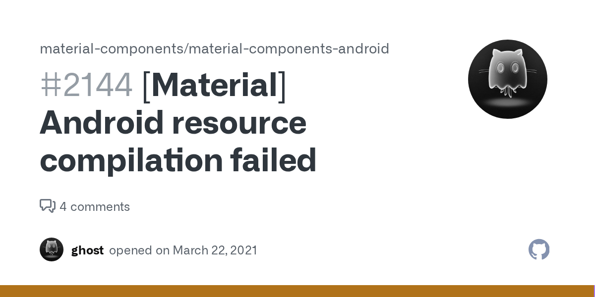 [Material] Android resource compilation failed · Issue 2144 · material