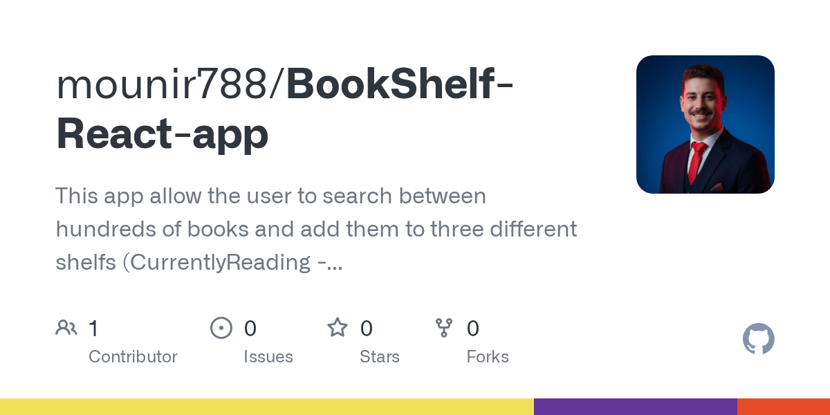 GitHub mounir788/BookShelfReactapp This app allow the user to search between hundreds of