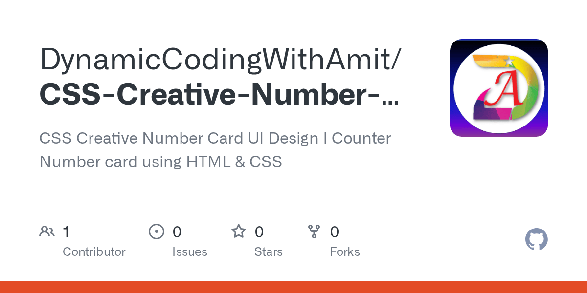 GitHub DynamicCodingWithAmit/CSSCreativeNumberCardUIDesign