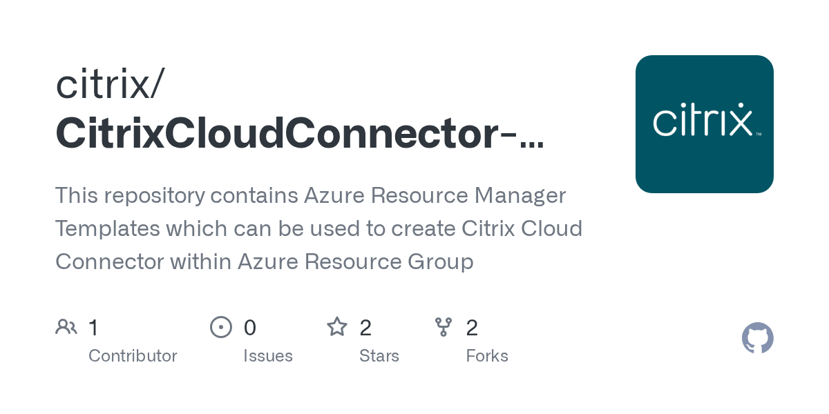 GitHub citrix/CitrixCloudConnectorDeploymentArmTemplates This repository contains Azure