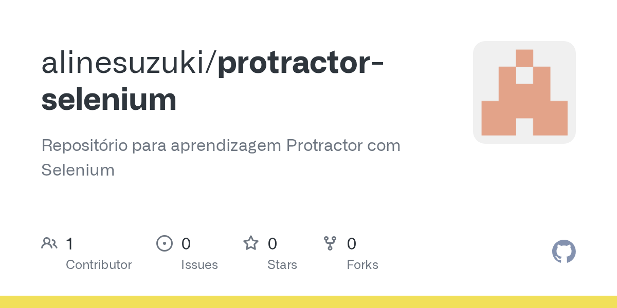 GitHub alinesuzuki/protractorselenium Repositório para aprendizagem