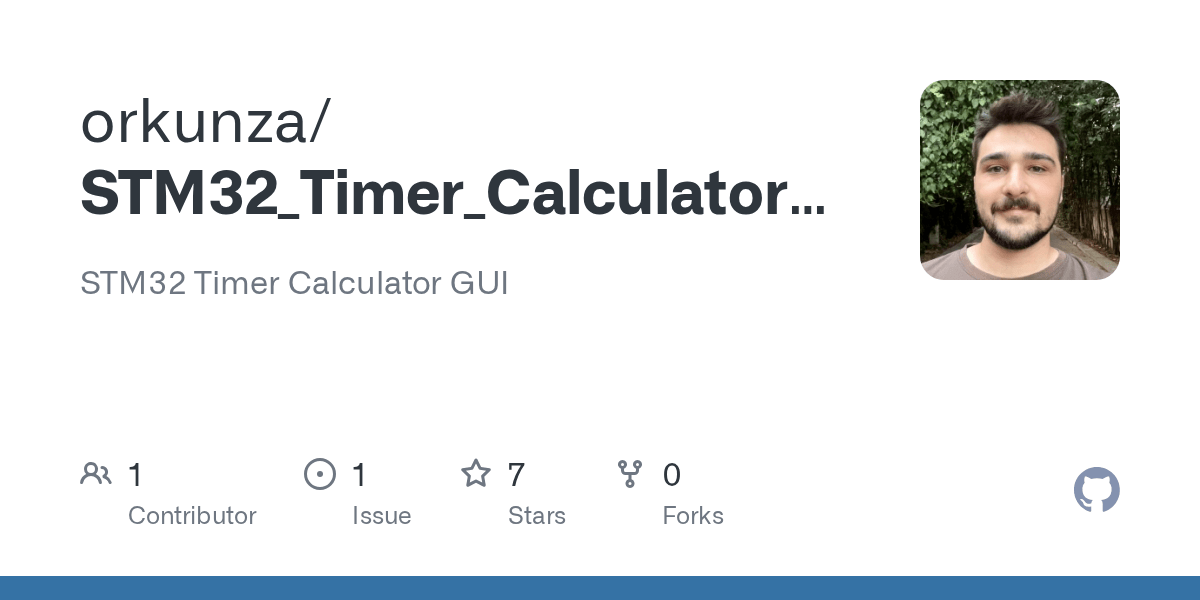GitHub orkunza/STM32_Timer_Calculator_GUI STM32 Timer Calculator GUI