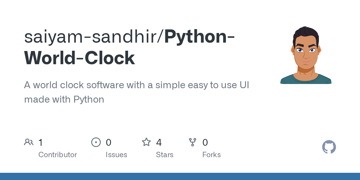 GitHub saiyamsandhir/PythonWorldClock A world clock software with a simple easy to use UI