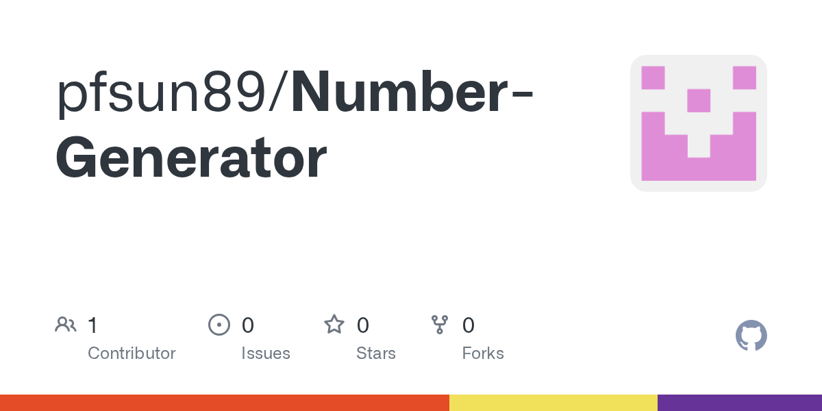 GitHub pfsun89/NumberGenerator