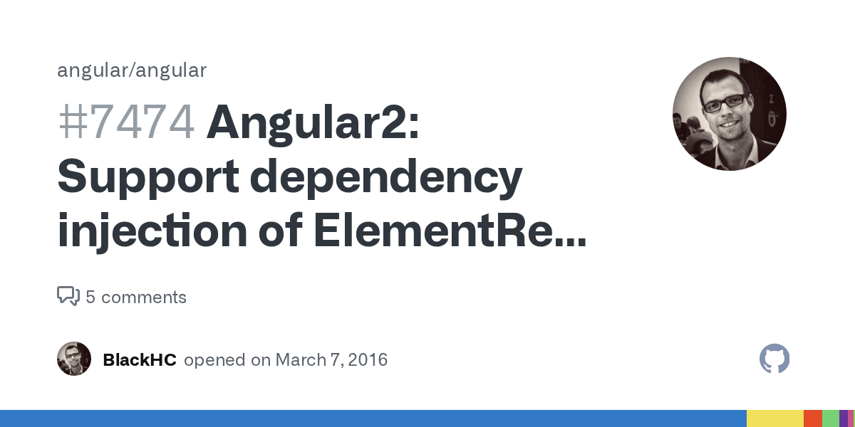 Angular2 Support dependency injection of ElementRef in a Component's