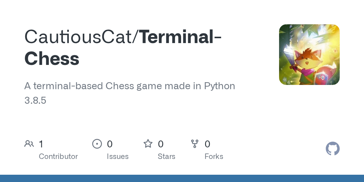 GitHub CautiousCat/TerminalChess A terminalbased Chess game made