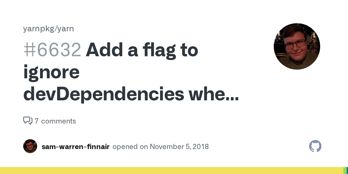 Add a flag to ignore devDependencies when running yarn audit · Issue