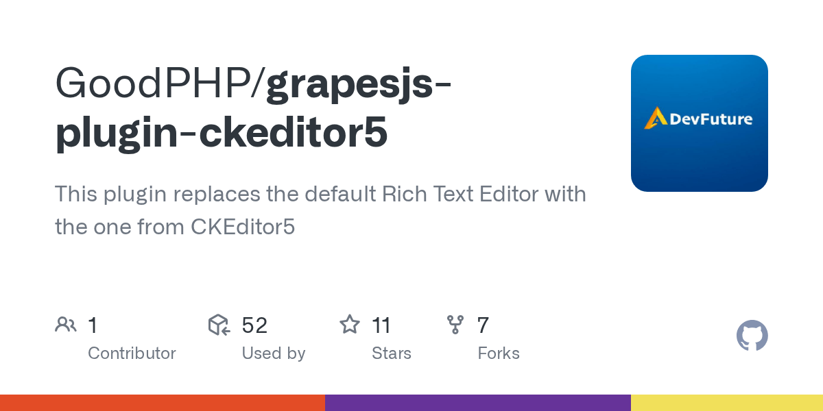 GitHub GoodPHP/grapesjspluginckeditor5 This plugin replaces the