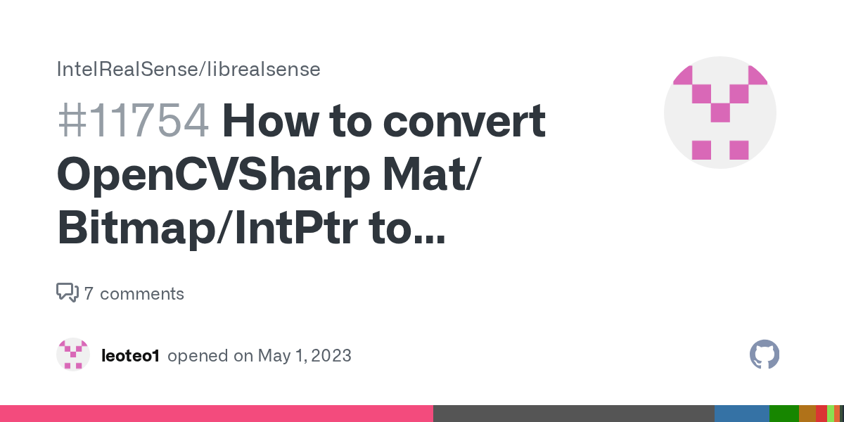 How to convert OpenCVSharp Mat/ Bitmap/IntPtr to Intel.RealSense
