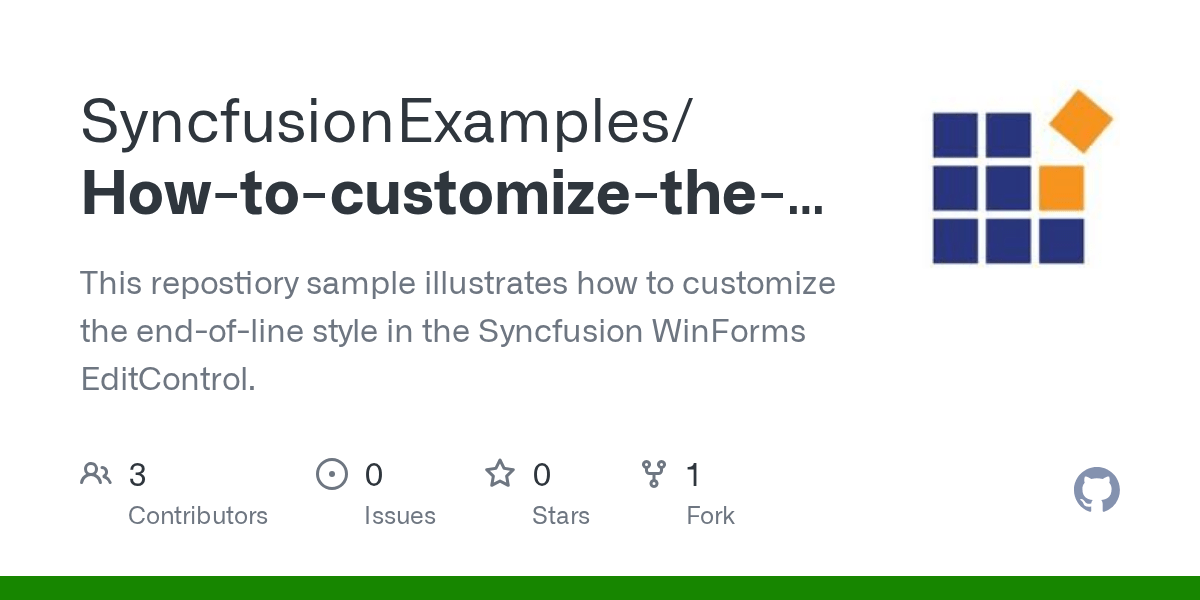 GitHub SyncfusionExamples/Howtocustomizetheendoflinestylein