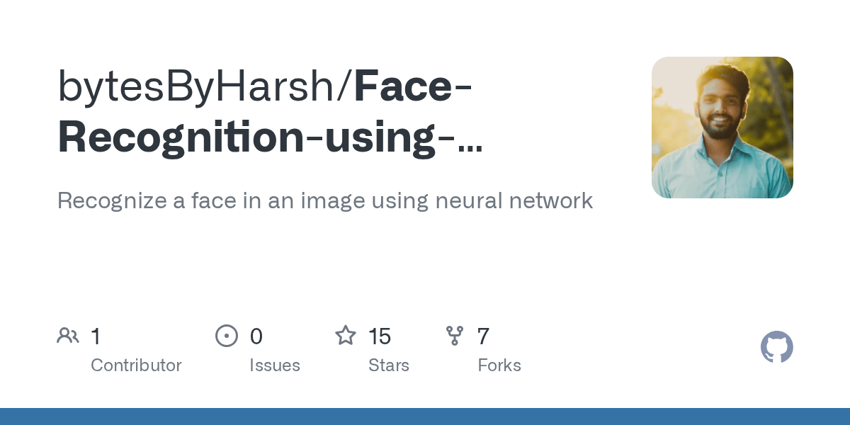 GitHub Recognize a face in an image