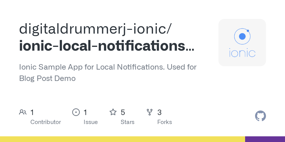 GitHub digitaldrummerjionic/ioniclocalnotifications