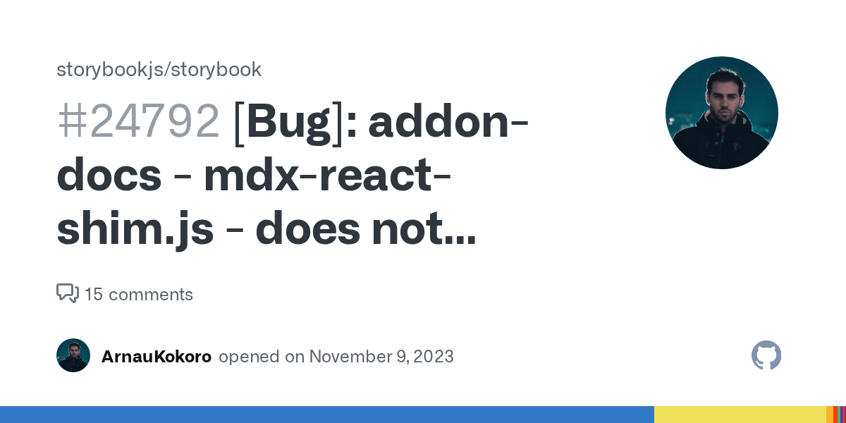 [Bug] addondocs mdxreactshim.js does not provide an export
