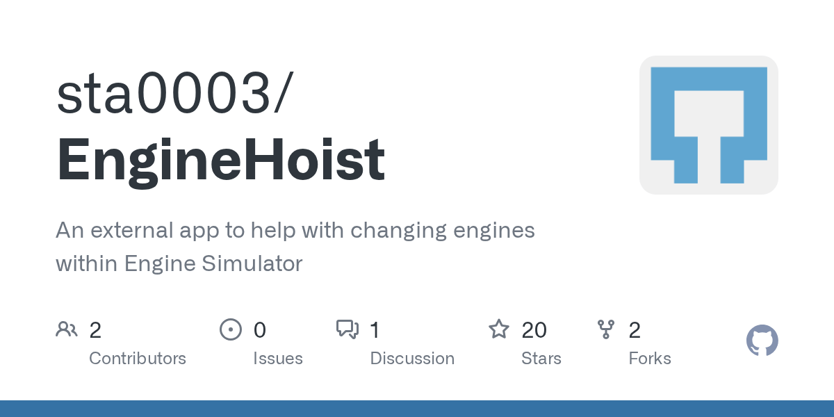 GitHub sta0003/EngineHoist An external app to help with changing engines within Engine Simulator