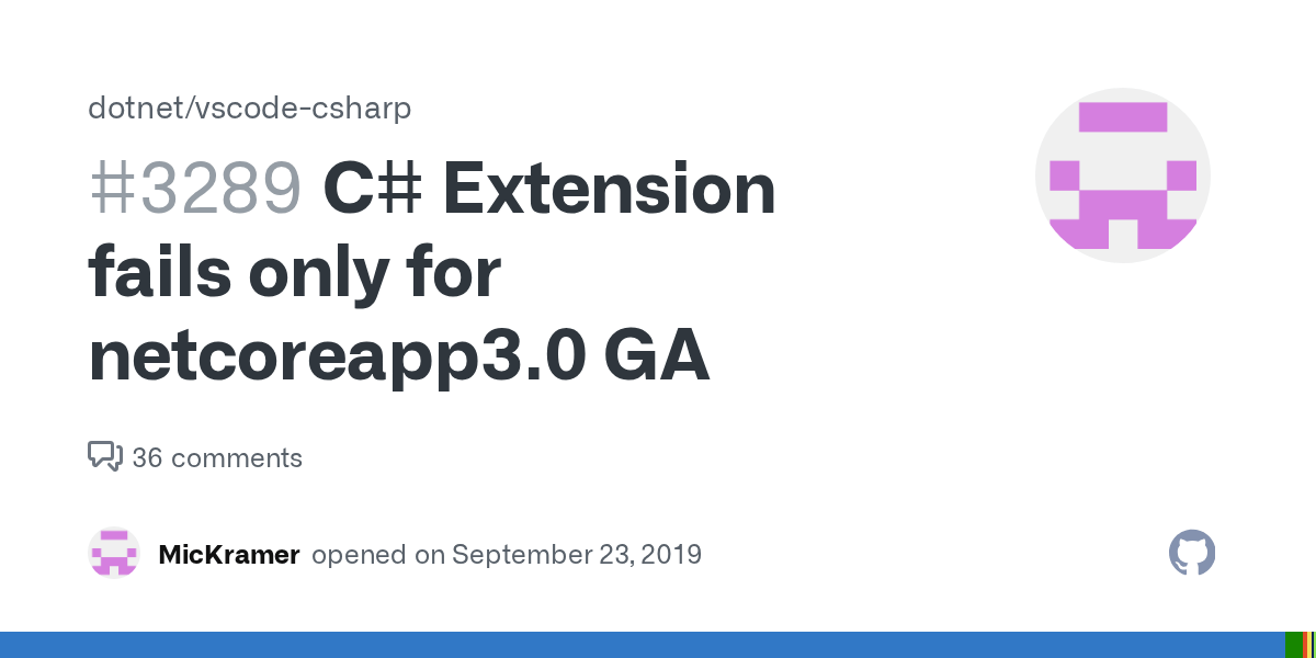 C Extension fails only for netcoreapp3.0 GA · Issue 3289 ·