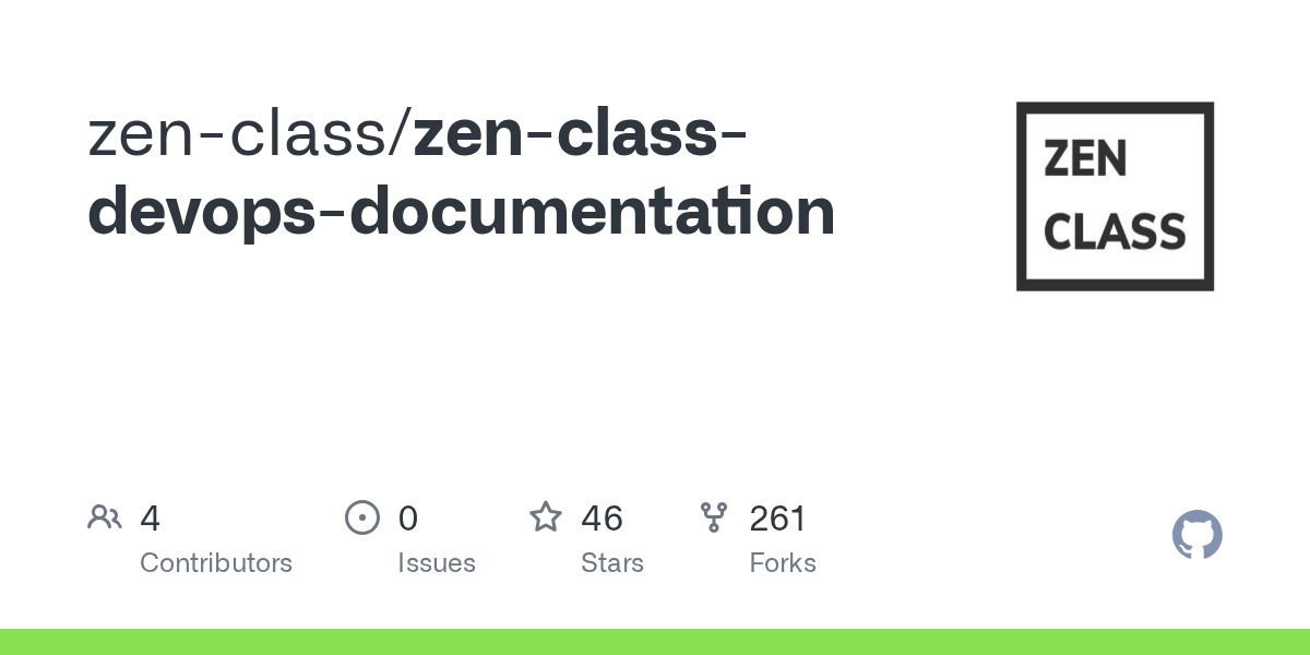 GitHub zenclass/zenclassdevopsdocumentation