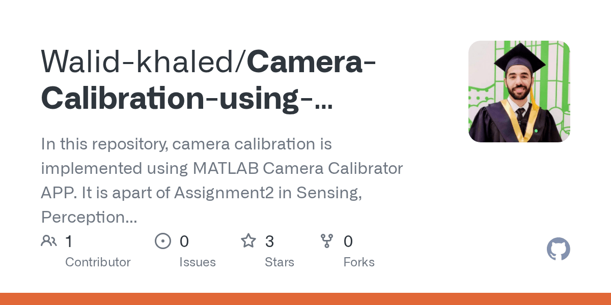 GitHub Walidkhaled/CameraCalibrationusingChessboardPattern In