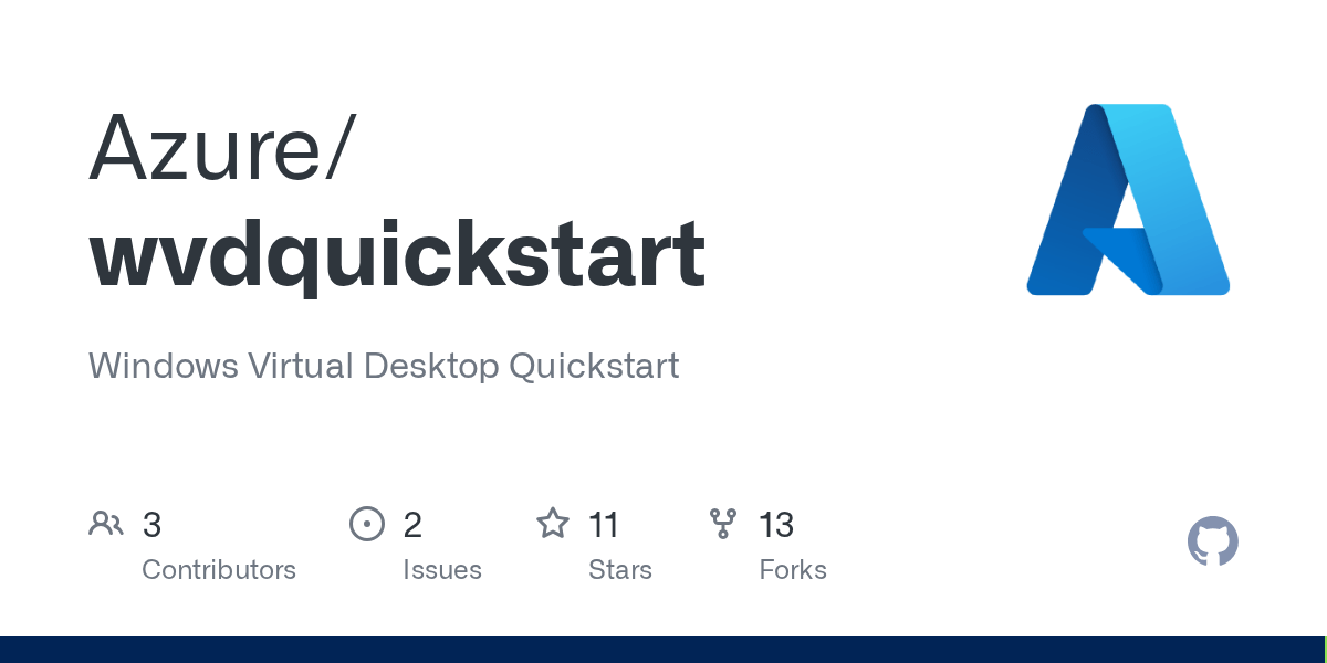 GitHub Azure/wvdquickstart Windows Virtual Desktop Quickstart