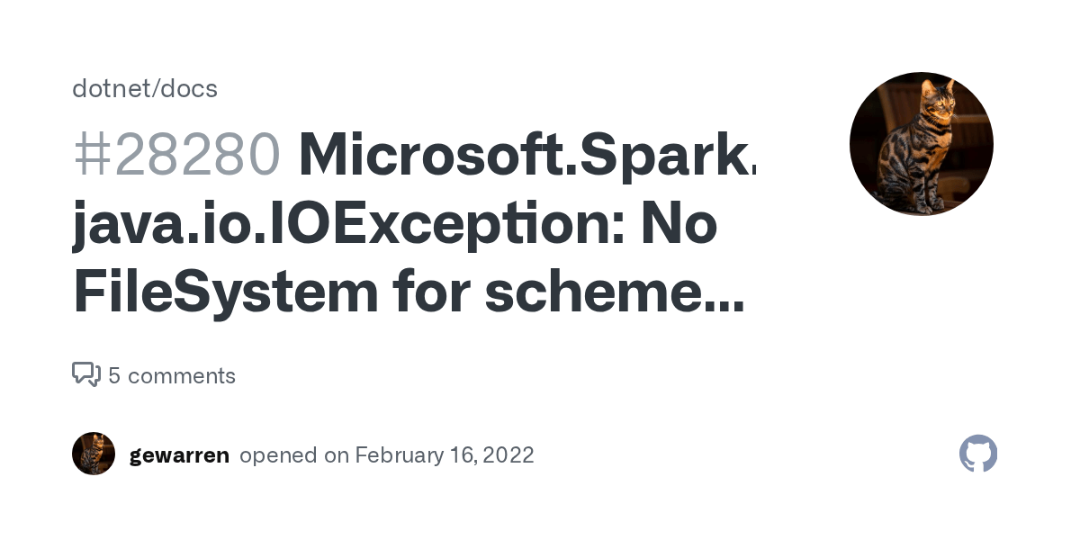 Microsoft.Spark.JvmException java.io.IOException No FileSystem for scheme abfss · Issue