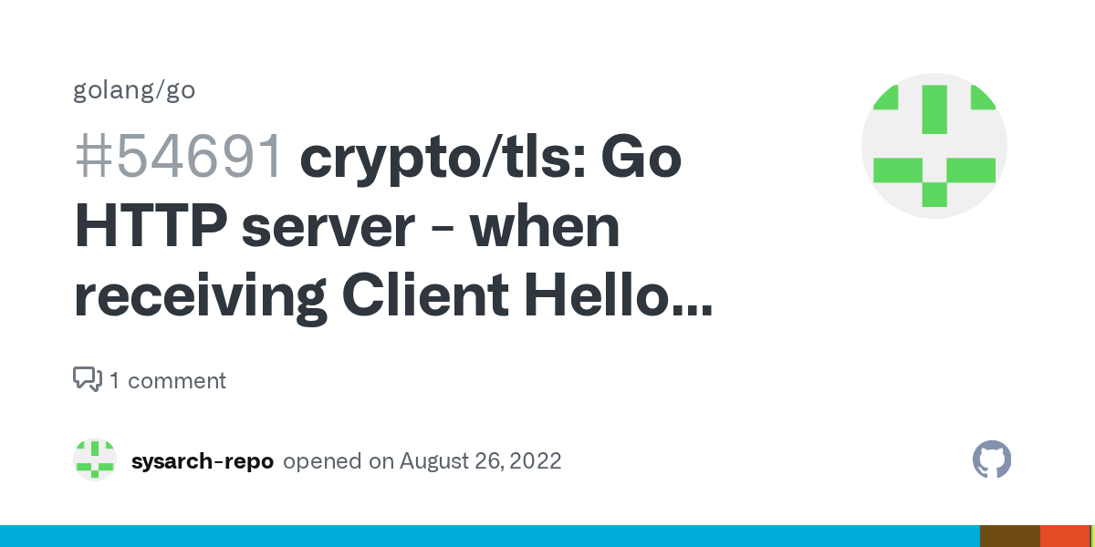 crypto/tls Go HTTP server when receiving Client Hello with SNI is