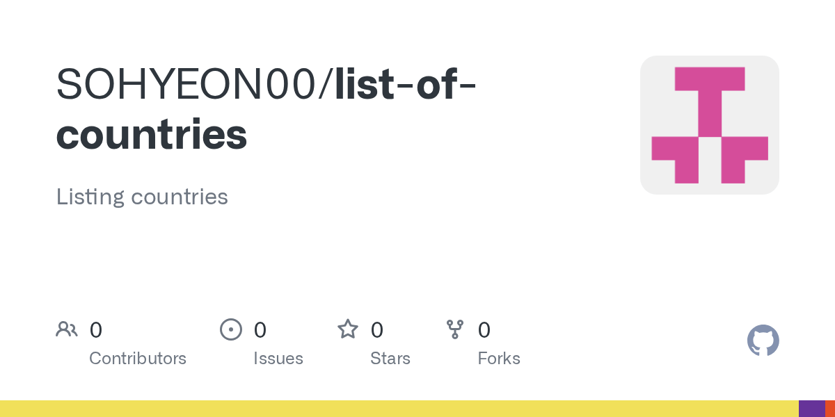 GitHub SOHYEON00/listofcountries Listing countries