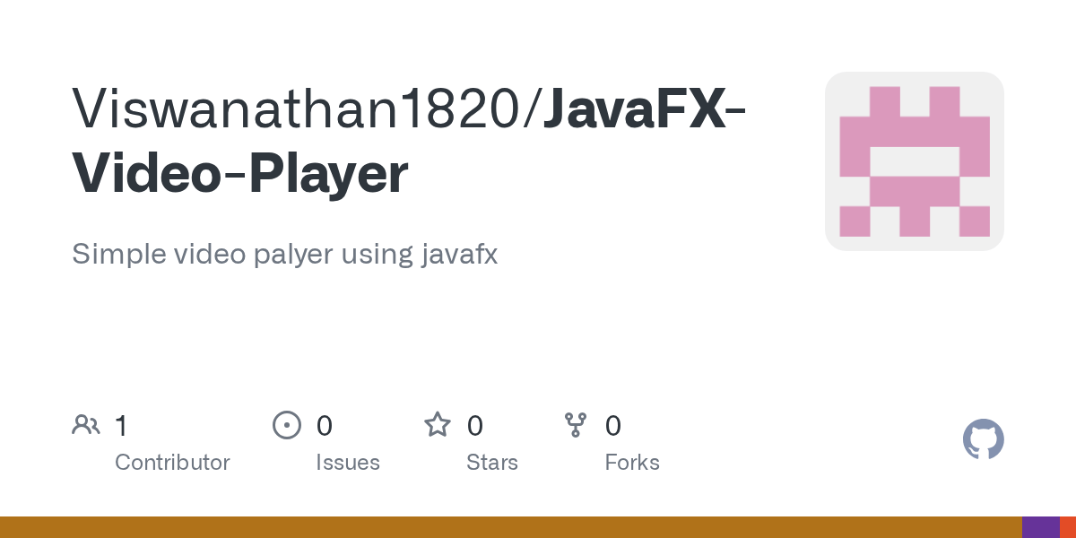 GitHub Viswanathan1820/JavaFXVideoPlayer Simple video palyer using