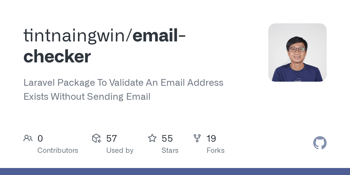 GitHub tintnaingwinn/emailchecker Laravel Package To Validate An