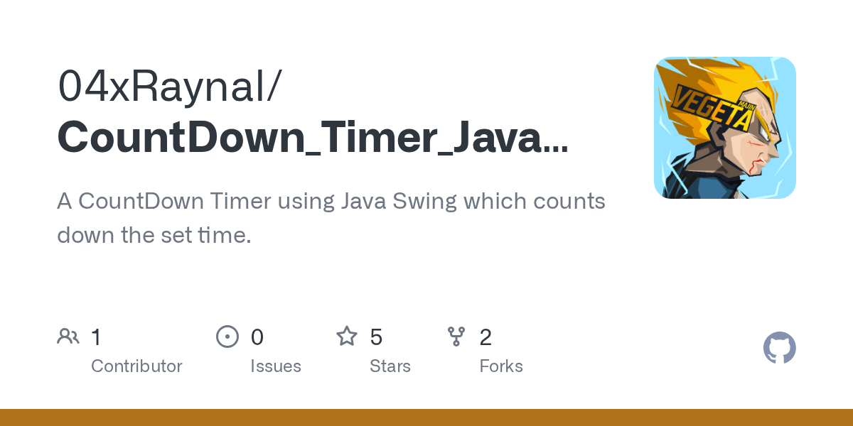 GitHub 04xRaynal/CountDown_Timer_JavaSwing A CountDown Timer using