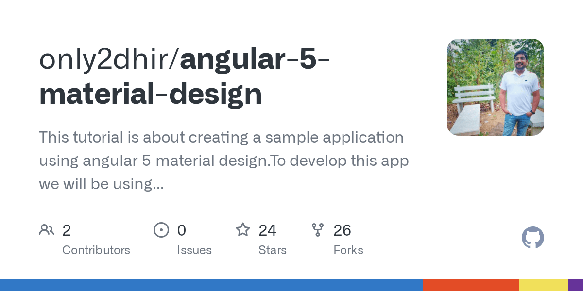 GitHub only2dhir/angular5materialdesign This tutorial is about