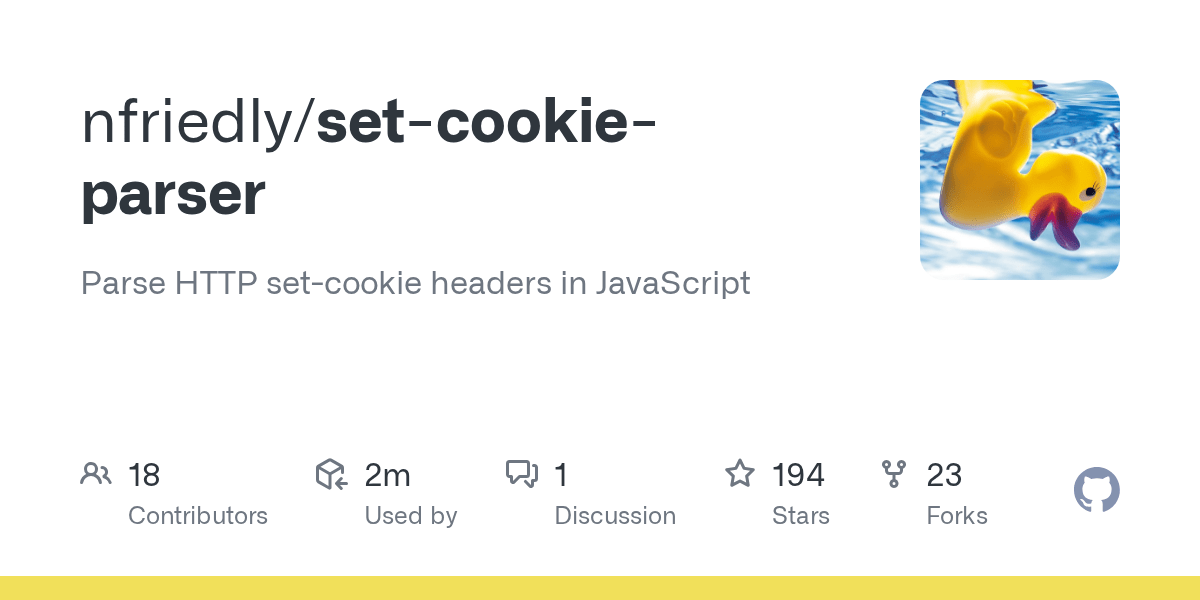 GitHub nfriedly/setcookieparser Node.js library for parsing HTTP