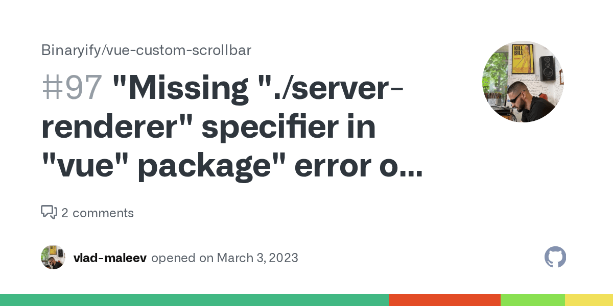 "Missing "./serverrenderer" specifier in "vue" package" error on Nuxt