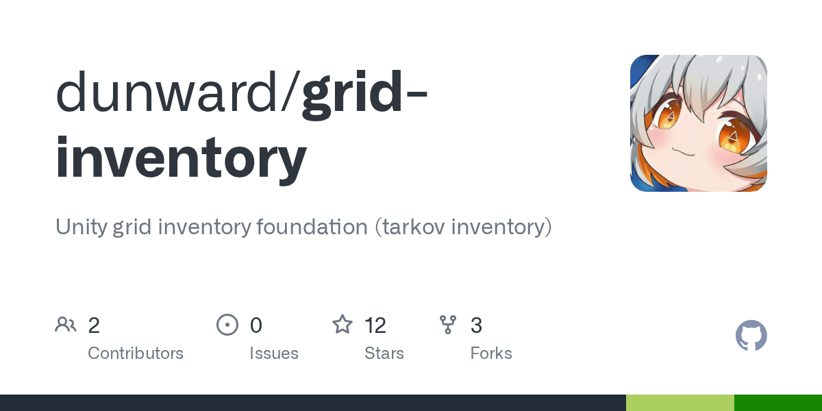 GitHub weisswolfi/gridinventory Unity grid inventory foundation (tarkov inventory)