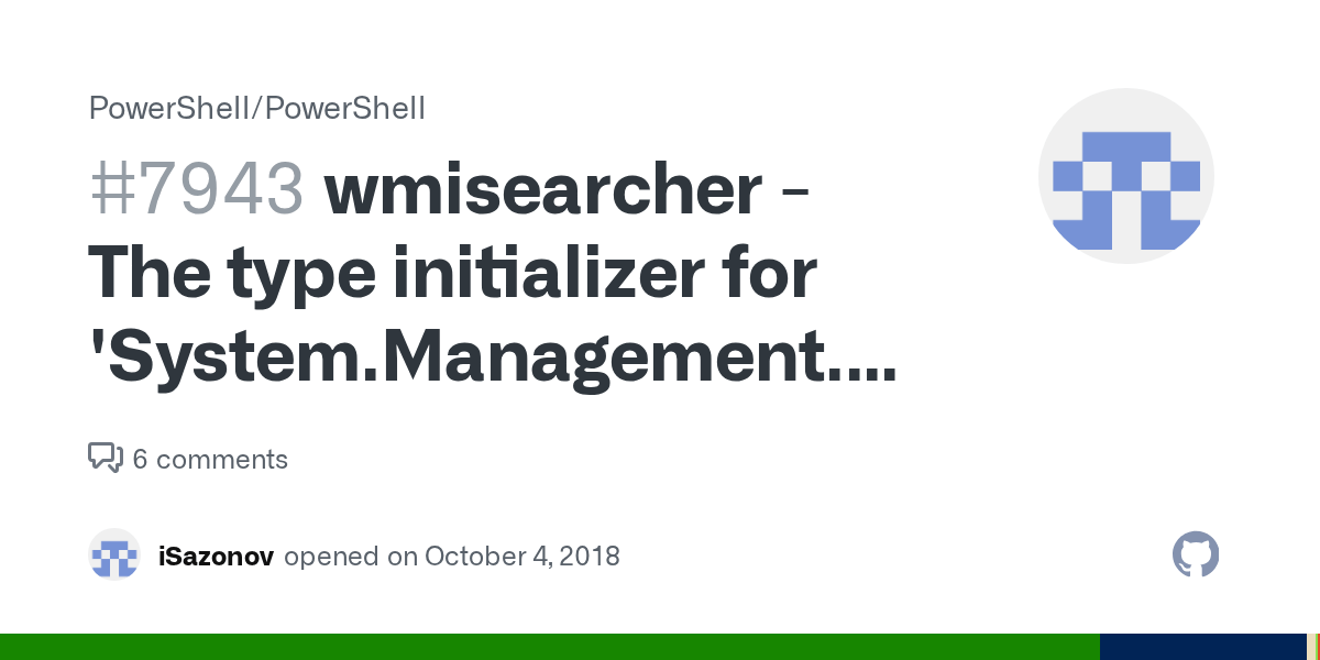 wmisearcher The type initializer for 'System.Management