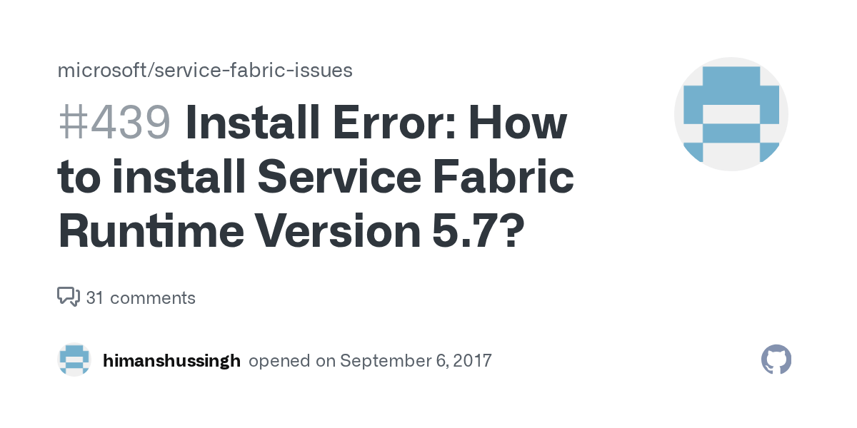 Install Error How to install Service Fabric Runtime Version 5.7