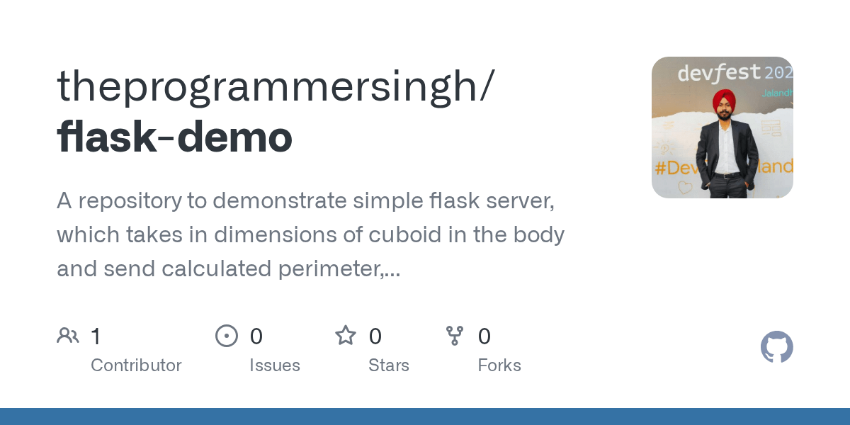 GitHub programmersingh/flaskdemo A repository to demonstrate simple flask server, which