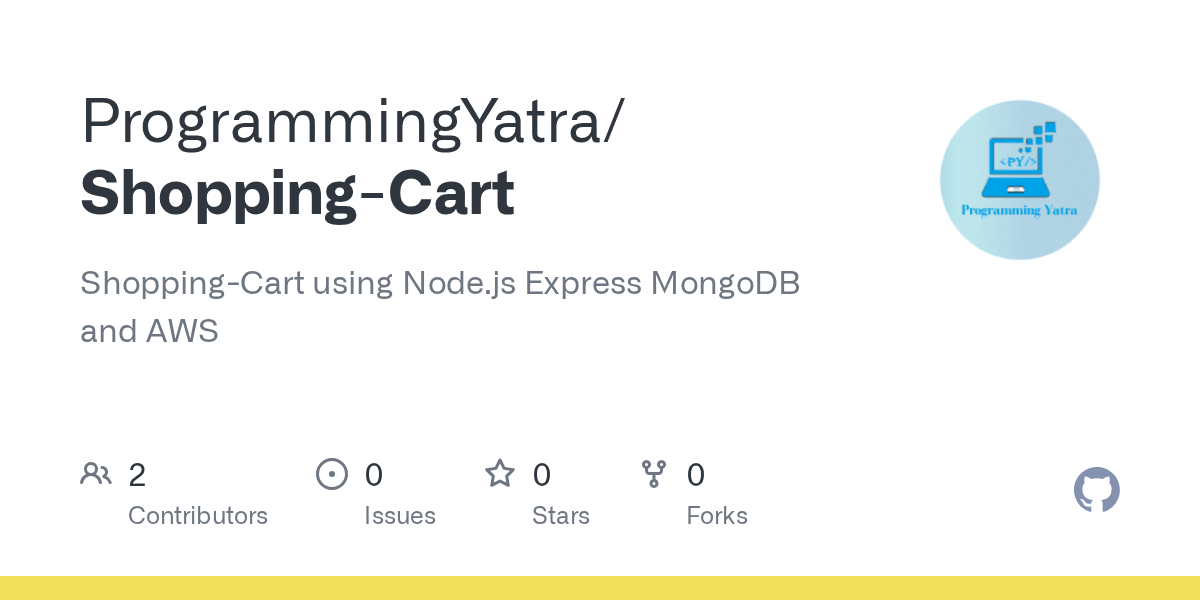 GitHub ShoppingCart using Node.js Express MongoDB and AWS
