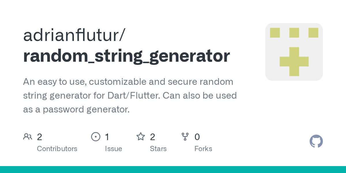 GitHub adrianflutur/random_string_generator An easy to use