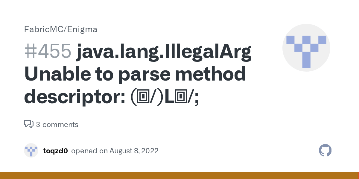 java.lang.IllegalArgumentException Unable to parse method descriptor