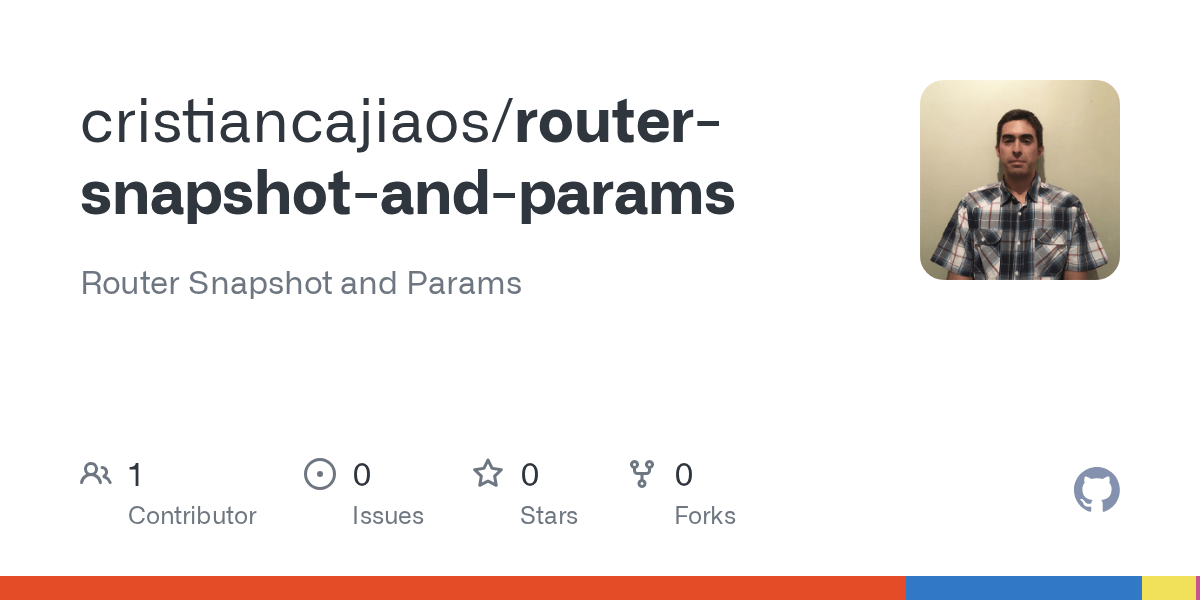 GitHub cristiancajiaos/routersnapshotandparams Router Snapshot