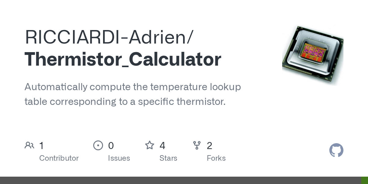 GitHub RICCIARDIAdrien/Thermistor_Calculator Automatically compute