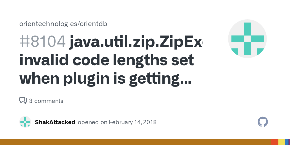 java.util.zip.ZipException invalid code lengths set when plugin is
