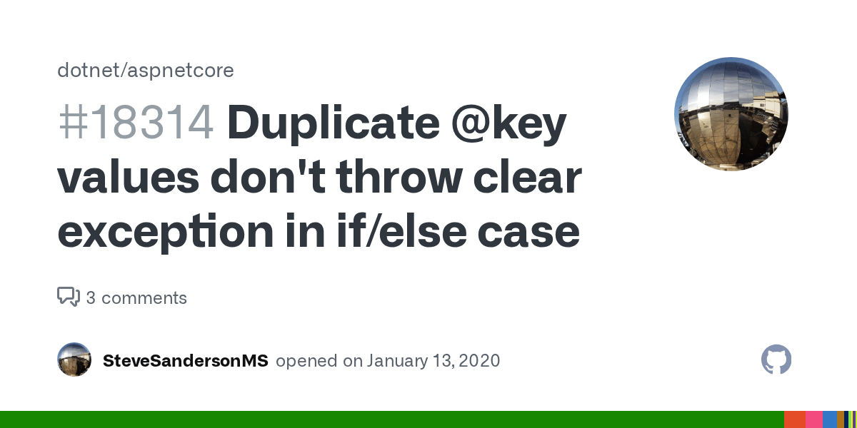 Duplicate key values don't throw clear exception in if/else case