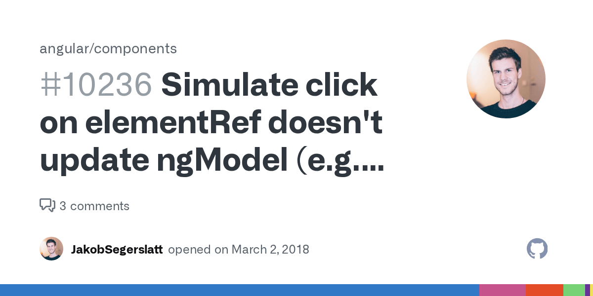 Simulate click on elementRef doesn't update ngModel (e.g. matcheckbox