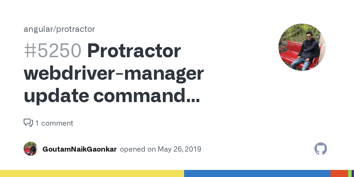 Protractor webdrivermanager update command doesnot update the