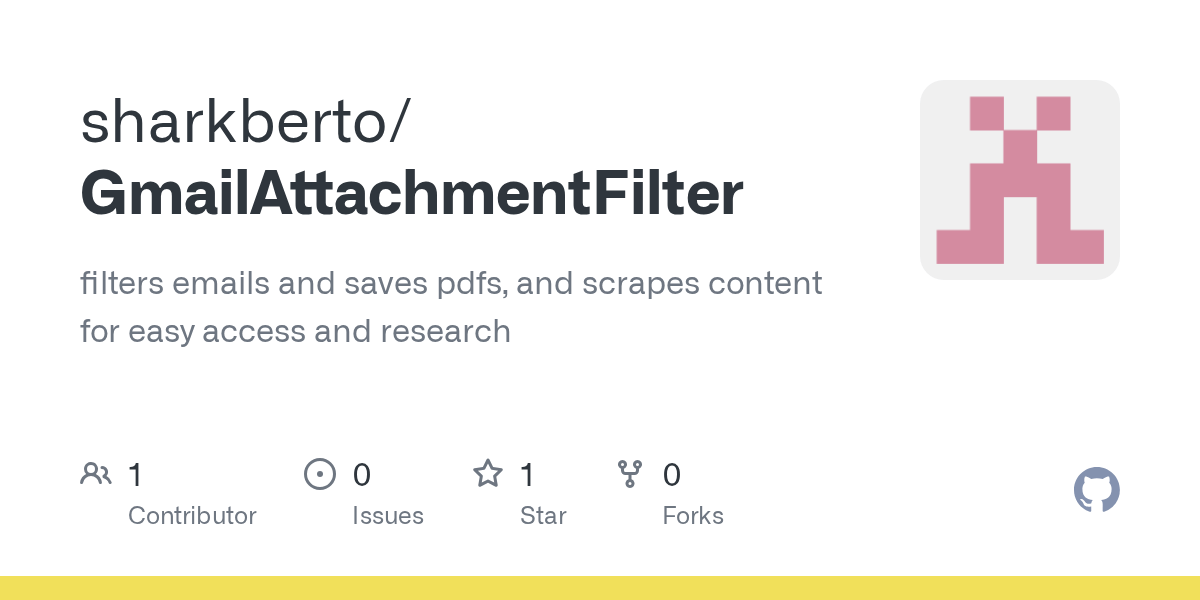 GitHub sharkberto/GmailAttachmentFilter filters emails and saves