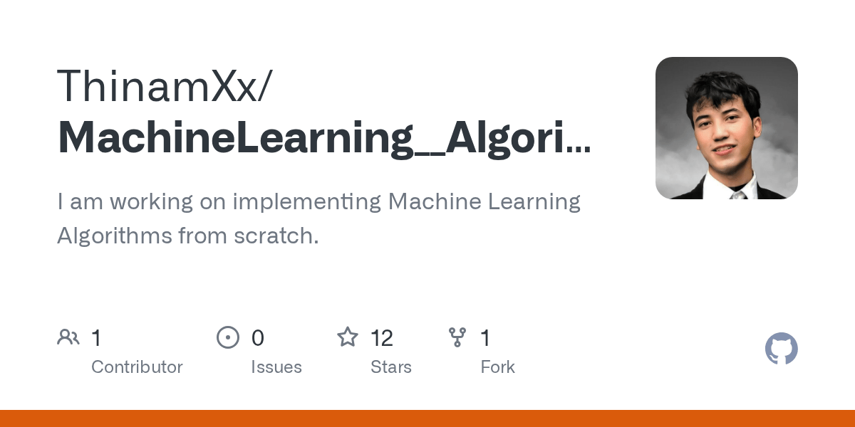 GitHub ThinamXx/MachineLearning__Algorithms I am working on
