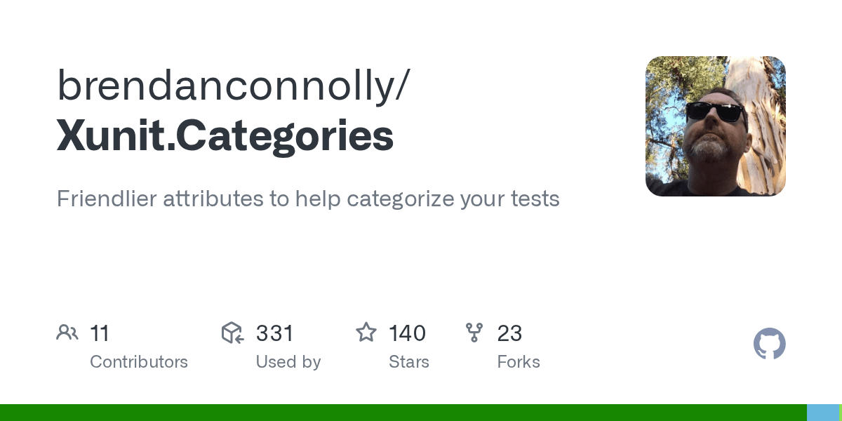 GitHub brendanconnolly/Xunit.Categories Friendlier attributes to