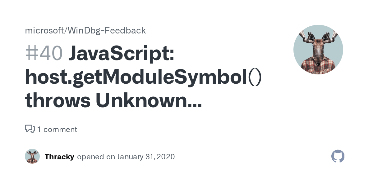 JavaScript host.getModuleSymbol() throws Unknown Exception · Issue 40